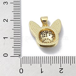 Brass Micro Pave Clear Cubic Zirconia Pendants&nbsp;KK-A221-02D-G
