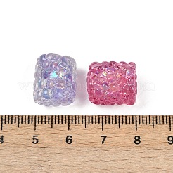 透明樹脂ビーズ  コラム  ミックスカラー  14x12.5~13mm  穴：1.2mm&nbsp;RESI-L047-10