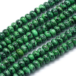 天然石&合成天然石ビーズ連売り  ロンデル  8x5~6mm  穴：1mm  約64~74個/連  15.15インチ（38.5cm）&nbsp;G-E507-M-8mm
