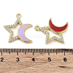 Brass Brass Micro Pave Cubic Zirconia Pendants&nbsp;KK-F871-17G
