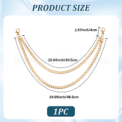 Alloy Double Layer Chain Belts for Pants&nbsp;AJEW-WH20018-130G