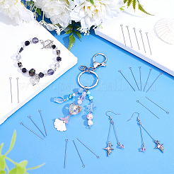 1000Pcs 304 Stainless Steel Eye Pins&nbsp;STAS-PH0007-07-1