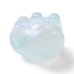 蓄光アクリルビーズ  キラキラビーズ  暗闇で光る  猫の足のプリント  ミックスカラー  16x18x12.5mm  穴：2.5mm  約205個/500g&nbsp;OACR-E010-21