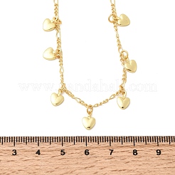 Brass Heart Pendant Necklaces&nbsp;NJEW-B157-03G