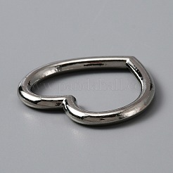 合金フレームコネクター  ハート  プラチナ  33x35x3.5mm  内径：21x27.5mm&nbsp;FIND-WH0111-113