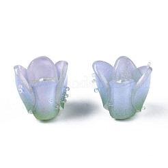 プラスチックビーズ  花  ライトスチールブルー  13~15x9~15x9~15mm  穴：0.8~1.2mm&nbsp;KY-N015-037B