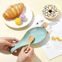 陶器の食器置き  台所用品ホルダー  スプーン用  取鍋  トング  グリーン  232x98.5x25.5mm  内径：143.5x92mm&nbsp;PR-FZC5170-01