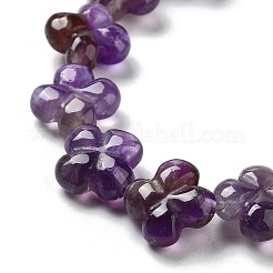 天然石アメジストビーズ連売り  4  - 花びらの花  14x14x5.5mm  穴：1.2mm  約15個/連  7.87''（20センチメートル）&nbsp;G-P520-A07-01