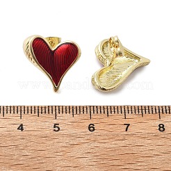 真鍮製スタンドピアス  ハート  18KGP本金メッキ  18x17mm&nbsp;EJEW-D316-02G