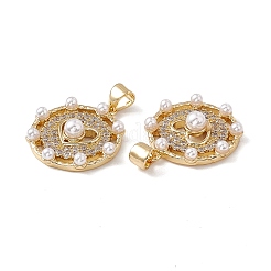 Brass Micro Pave Cubic Zirconia Pendants&nbsp;KK-B061-01G