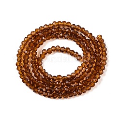 ガラスビーズ連売り  多面カット  ロンデル  ダークチソウ  2.3~2.7x2mm  穴：0.4mm  約135~140個/連  26~27cm&nbsp;EGLA-A044-T1mm-D02