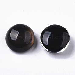 半透明のガラスカボション  色は温度が変わると変わります  半円/ドーム  ブラック  12.5x7mm&nbsp;GLAA-T023-03C