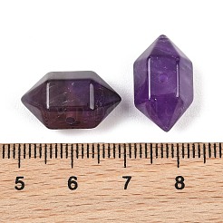 天然石アメジストビーズ  多面カット  六角形の両端が尖った弾丸ビーズ  17~18x9~11x9~11mm  穴：1.5mm&nbsp;GG-CBA3EE1-04B