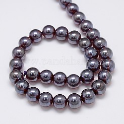 Electroplate Imitation Jade Glass Round Beads Strands&nbsp;EGLA-F037-10mm-M