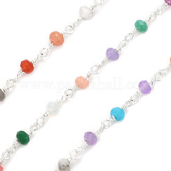 3.28 Feet Handmade Natural Dyed Jade Beaded Chains&nbsp;X-CHC-F007-08S