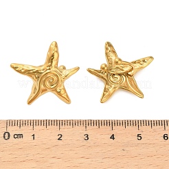 304ステンレススチールカフイヤリング  ヒトデ  ゴールドカラー  25x26mm&nbsp;LS-EJEW-C162-01G