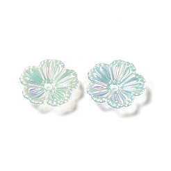 オペークアクリルビーズキャップ  花  カラフル  12x13x3mm  穴：1.5mm&nbsp;OACR-H016-04