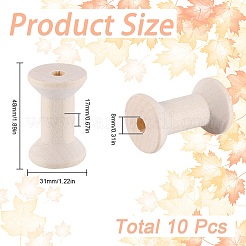 ワイヤーのための木製の空のスプール  スレッドボビン  バリーウッド  4.8x3.1cm  10pc&nbsp;TOOL-SC0001-59B