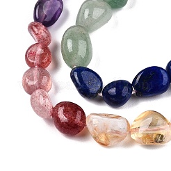 Chakra Theme Natural Amethyst & Topaz Jade & Red Agate & Quartz Crystal & Strawberry Quartz & Lapis Lazuli & Green Aventurine Beads Strands&nbsp;G-N344-07
