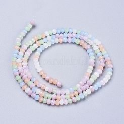 オペークガラスビーズ連売り  多面カット  ロンデル  ミックスカラー  3x2.5mm  穴：0.5mm  約185個/連  16.54インチ（42cm）&nbsp;GLAA-L030-A02