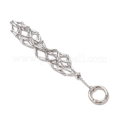 304 Stainless Steel Macrame Pouch Empty Stone Holder Pendant Decorations&nbsp;AJEW-JB01414-02