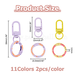 22Pcs 11 Colors Baking Paint Alloy Swivel Clasps&nbsp;KEYC-HS0001-08