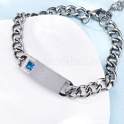 201 Stainless Steel Cuban Link Chain Bracelets&nbsp;BJEW-B078-162P
