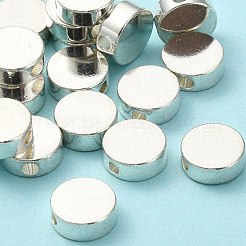 真鍮ビーズ  フラットラウンド  銀色のメッキ  8x3mm  穴：1.8mm&nbsp;PJ-TAC0001-30B-S