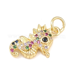 Brass Micro Pave Cubic Zirconia Pendants&nbsp;KK-H525-01D-G