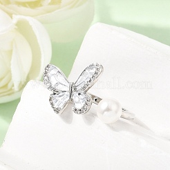 Adjustable Brass Micro Pave Cubic Zirconia Enamel Finger Rings&nbsp;CU-CBABA66-07B-P