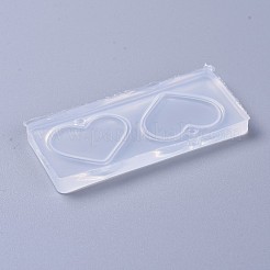 ペンダントシリコンモールド  レジン型  UVレジン用  エポキシ樹脂ジュエリー作り  ハート  ホワイト  30x63x5mm  ハート：24x28mm  穴：2.5mm&nbsp;X-DIY-L026-008