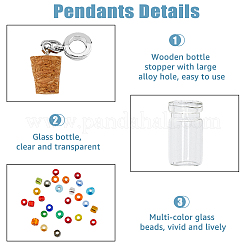 30Pcs Glass Bottle with Glass Seed Beads European Dangle Charms&nbsp;PALLOY-FI0001-02