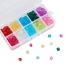 透明なアクリルビーズ  多面カット  キューブ  ミックスカラー  8x8x7.5mm  穴：1.4mm  300個/箱&nbsp;TACR-CJ0001-07