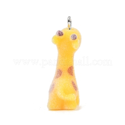 Animal Shape Flocky Resin Pendants&nbsp;RESI-Q229-01J