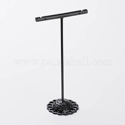 3個Tバー鉄ピアスディスプレイセット  ジュエリーディスプレイラック  ジュエリーツリースタンド  ブラック  90x60x35mm  110x60x35mm  125x60x35mm  3個/セット&nbsp;X-EDIS-P001-01B