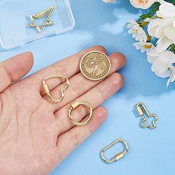 5Pcs 5 Styles Brass Screw Carabiner Lock Charms&nbsp;KK-HS0015-15