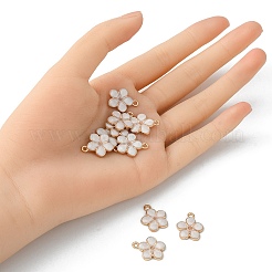 10Pcs Light Gold Plated Alloy Enamel Pendants&nbsp;ENAM-YW0002-15B