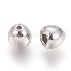 CCBプラスチックビーズ  半円  プラチナ  6.5x7mm  穴：1.2mmと3mm&nbsp;CCB-E053-34P