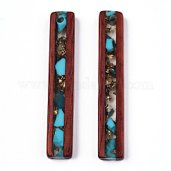 Transparent Resin & Wood Pendants&nbsp;RESI-N039-07