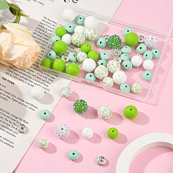 64Pcs Round & Rondelle Food Grade Eco-Friendly Silicone Beads&nbsp;SIL-SP0001-19B