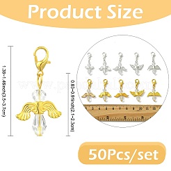 50Pcs 5 Style Glass & Alloy Pendant Decorations&nbsp;HJEW-FS00076