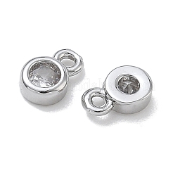 Brass Micro Pave Clear Cubic Zirconia Charms&nbsp;CU-CBA91C0-05P