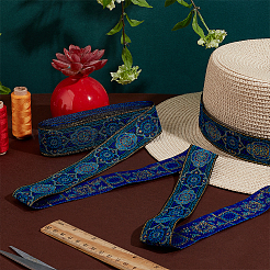 Ethnic Style Embroidery Polyester Ribbons&nbsp;OCOR-WH0066-07A