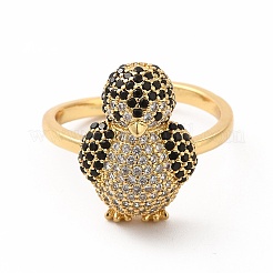 Cubic Zirconia Penguin Open Cuff Ring&nbsp;KK-A180-55G