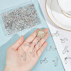 100Pcs 5 Style Tibetan Style Alloy Pendants & Pendant Rhinestone Settings&nbsp;TIBEP-GO0001-04