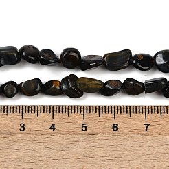 染色された天然ブルータイガーアイビーズ連売り  ナゲット  タンブルストーン  6~11x6~8x4~7mm  穴：1mm  約49~51個/連  15.35~15.75''（39~40センチメートル）&nbsp;G-Q060-D09