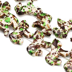 染め合成ターコイズビーズ連売り  馬  グリーン  16x22x5mm  穴：1.8mm  約36個/連  14.57''（37センチメートル）&nbsp;GG-CBAAE19-04A