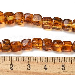 天然琥珀ビーズ連売り  キューブ  キャメル  5~7x5~7x5~7mm  穴：1mm  約60~70個/連  38~39.5cm&nbsp;G-K387-E01-01