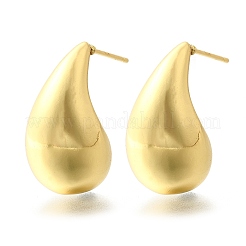 Rack Plating Brass Twist Teardrop Stud Earrings for Women&nbsp;EJEW-K247-02G