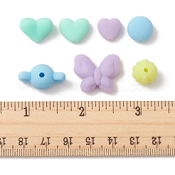 ラバー加工アクリルビーズ  混合図形  ミックスカラー  10~18x11~21.5x5.5~11.5mm  穴：1.6~2mm  100個/箱&nbsp;SACR-FS0001-12